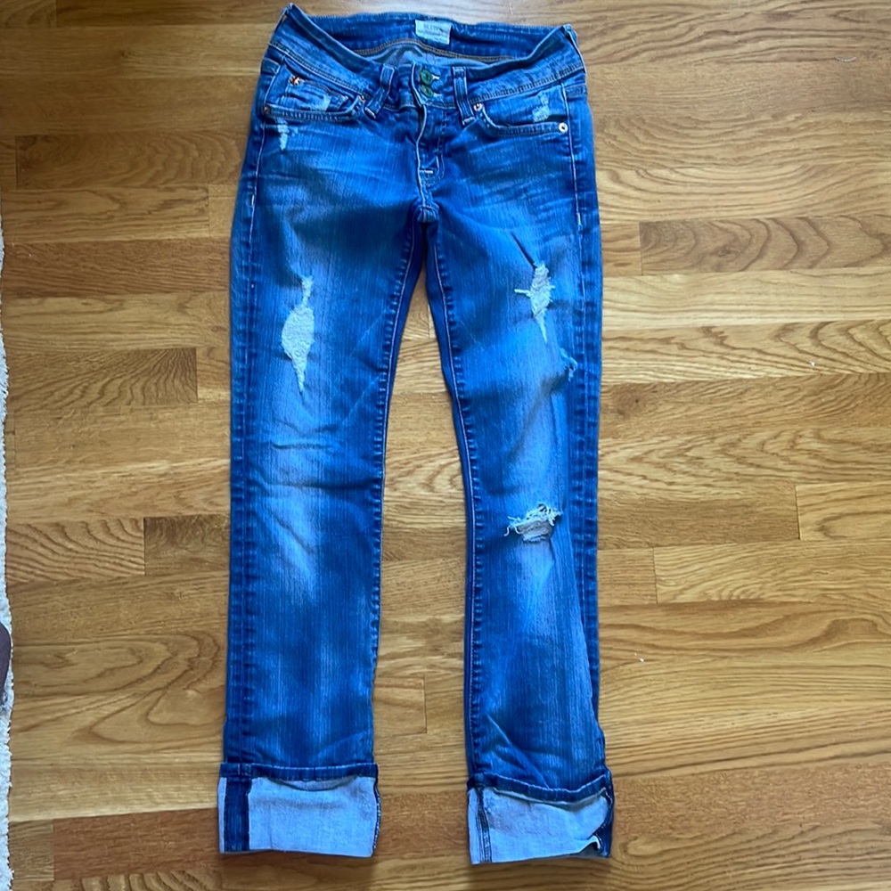 Hudson cropped jeans sz 24 flap pockets